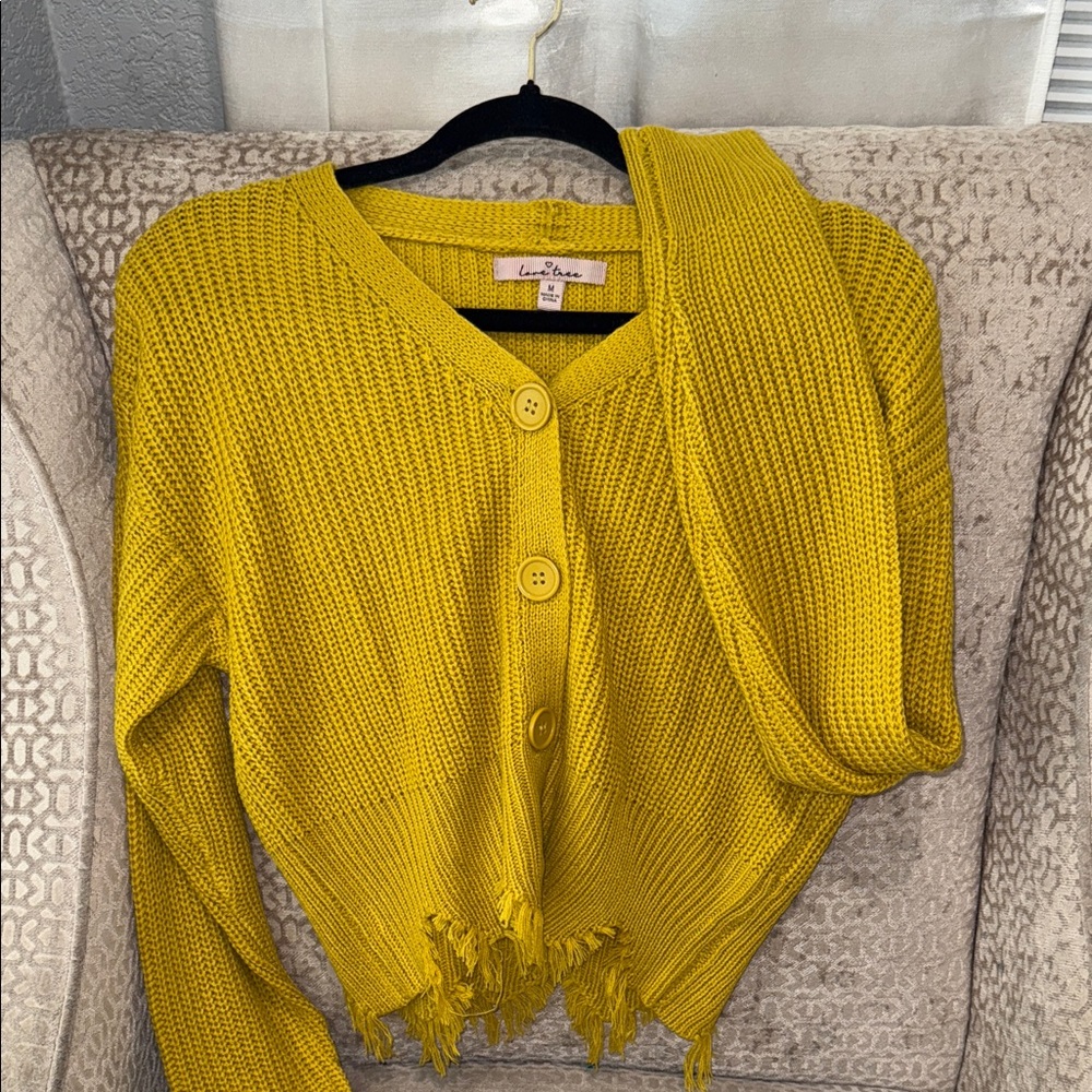 Love tree Mustard Cardigan Sweater